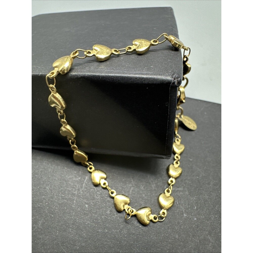 Milor Italy Gold Tone Heart Stainless Steel Bracelet 7”